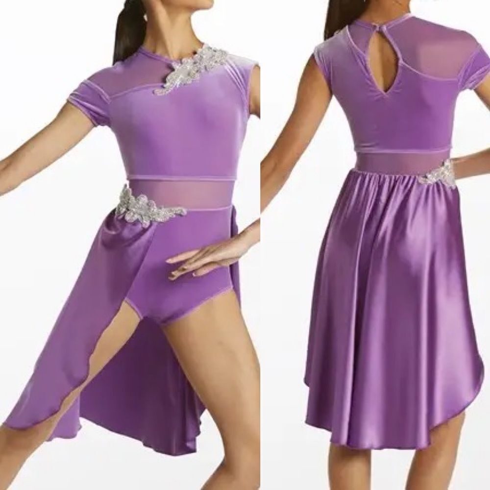 WEISSMAN Dance Costume lavender velvet stoned Lose You To Love Me 15702 MC chil